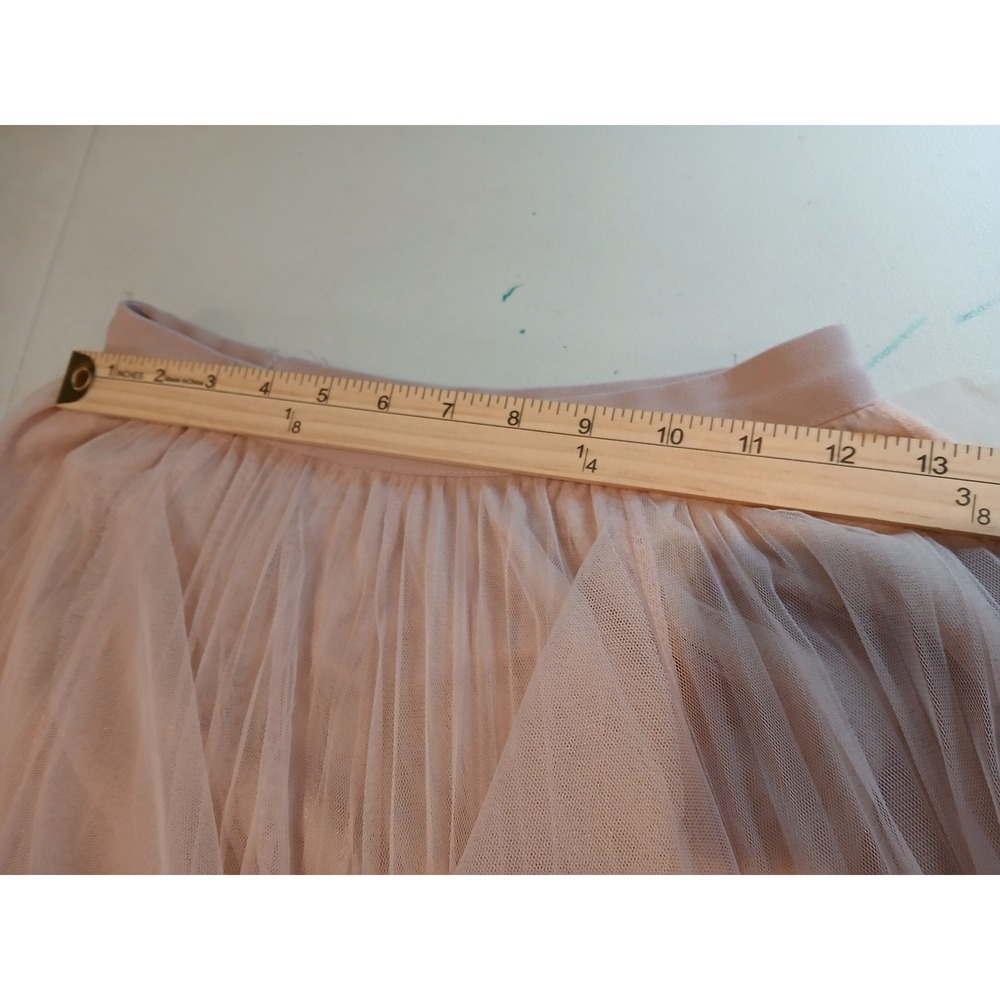 Blush Pink Tulle Tiered Ruffle Midi Skirt Balletcore Fairycore Pastel Ethereal - Picture 8 of 9
